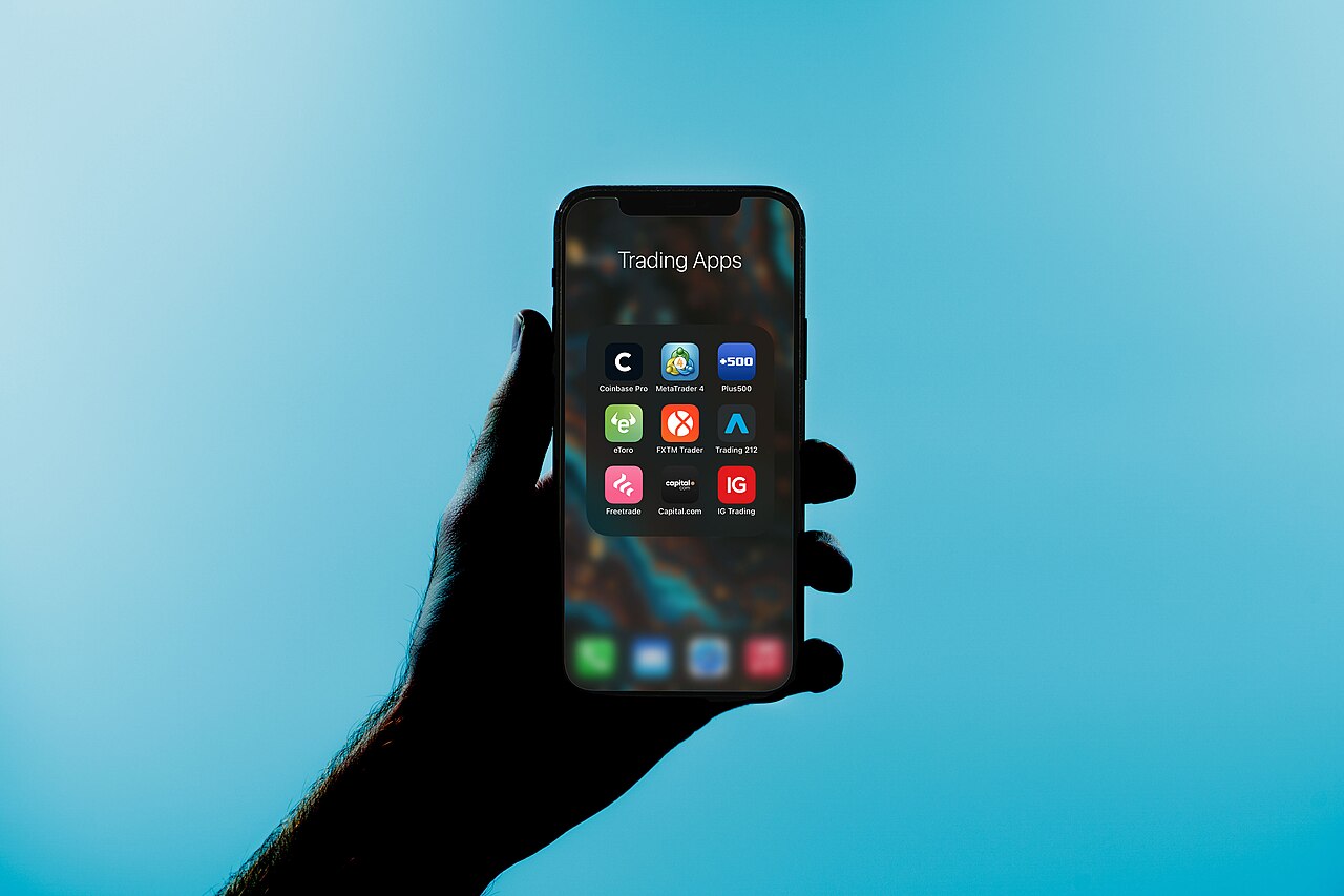Trading apps on an iPhone screen