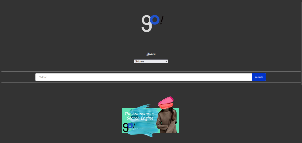 Homepage of Go! (Search Engine)
