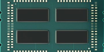 AMD EPYC 프로세서 다이(칩) 근접 촬영