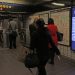 Digital advertising screens subway station