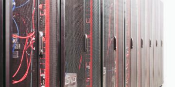System with various wires managing access to centralized resource of server in data center