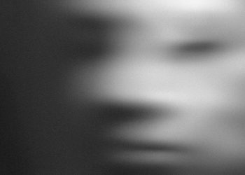 Blurred grayscale abstract portrait creating a mysterious effect.