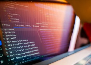 Focused view of a computer screen displaying code and debug information.