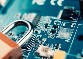 a padlock on top of a circuit board