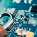 a padlock on top of a circuit board