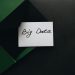 A minimalist photo of a card with 'Big Data' text inside a green envelope, showcasing modern concepts.