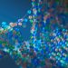 Colorful abstract representation of a molecular structure with interconnected spheres.