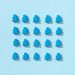 A minimalist pattern of blue meeple figures arranged on a plain background, conveying simplicity and organization.