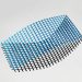 Dynamic abstract grid with blue and black colors on a white background.