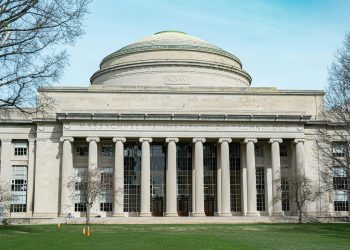 The grand neoclassical architecture of MIT building showcasing its historic significance.