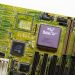 Close-up view of a vintage Intel i486 DX motherboard, highlighting retro technology.