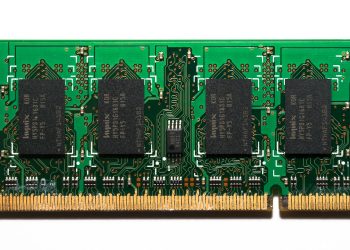 High-quality image of a computer RAM module showcasing detailed circuit design.