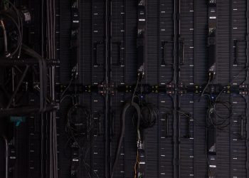 a close-up of a server room