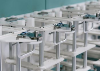Detailed view of industrial laboratory equipment showcasing modern design and functionality.