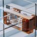 Modern abstract 3D render showcasing a complex geometric structure in cool hues.
