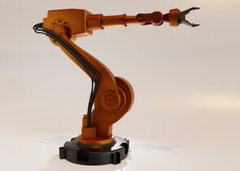 a robotic arm is connected to a computer mouse