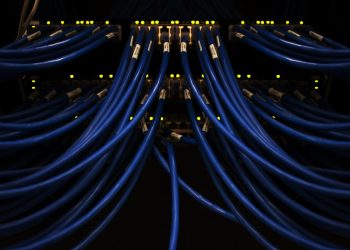 a bunch of blue wires connected to each other