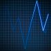 ECG graph on a grid background symbolizing heartbeat and medical data.