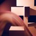 Digital art of geometric shapes in soft motion creating a modern abstract design.