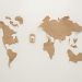 An artistic flat lay of a world map cutout accompanied by a padlock, symbolizing security.