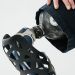 A detailed close-up of a prosthetic leg showcasing innovative technology and design.
