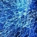Vivid abstract image of dynamic blue light patterns creating a captivating visual effect.