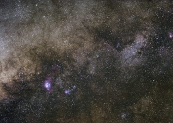 A breathtaking view of the Milky Way showcasing nebulae and countless stars.