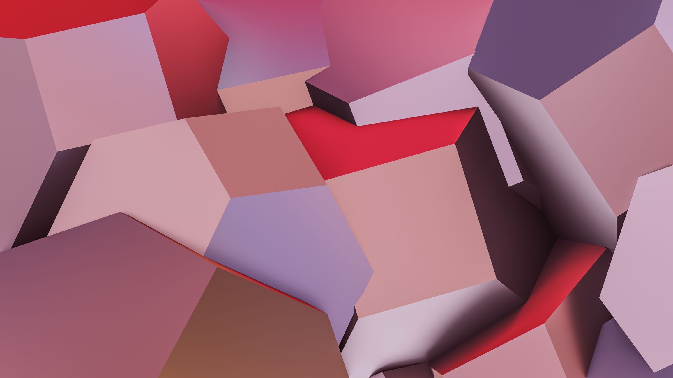 Colorful 3D abstract geometric shapes create a vibrant and artistic design.