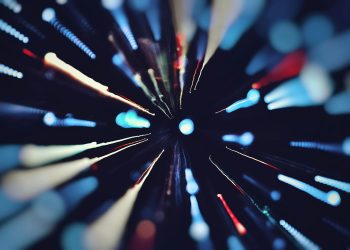 Vibrant abstract light trails captured with long exposure, creating a colorful dynamic effect.