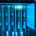 Detailed view of a server rack with a focus on technology and data storage.