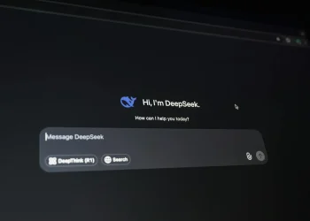 Close-up of a digital assistant interface on a dark screen, showcasing AI technology communication.