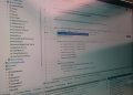 Detailed view of code and file structure in a software development environment.