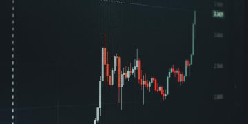 Analyzing a bullish financial chart highlighting a significant upward trend in the market.