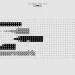 Abstract black and white graphic featuring a multimodal model pattern with various shapes.