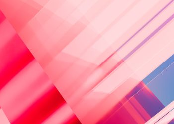 Vibrant abstract geometric pattern with pink and blue gradients creating a modern artistic background.
