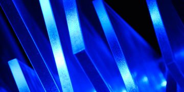 blue and black light digital wallpaper