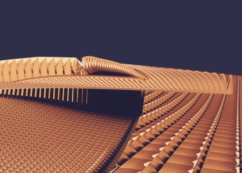 Intricate geometric patterns in a futuristic architectural design, showcasing modern art and abstract elegance.