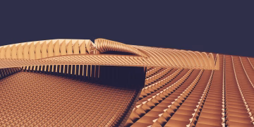 Intricate geometric patterns in a futuristic architectural design, showcasing modern art and abstract elegance.