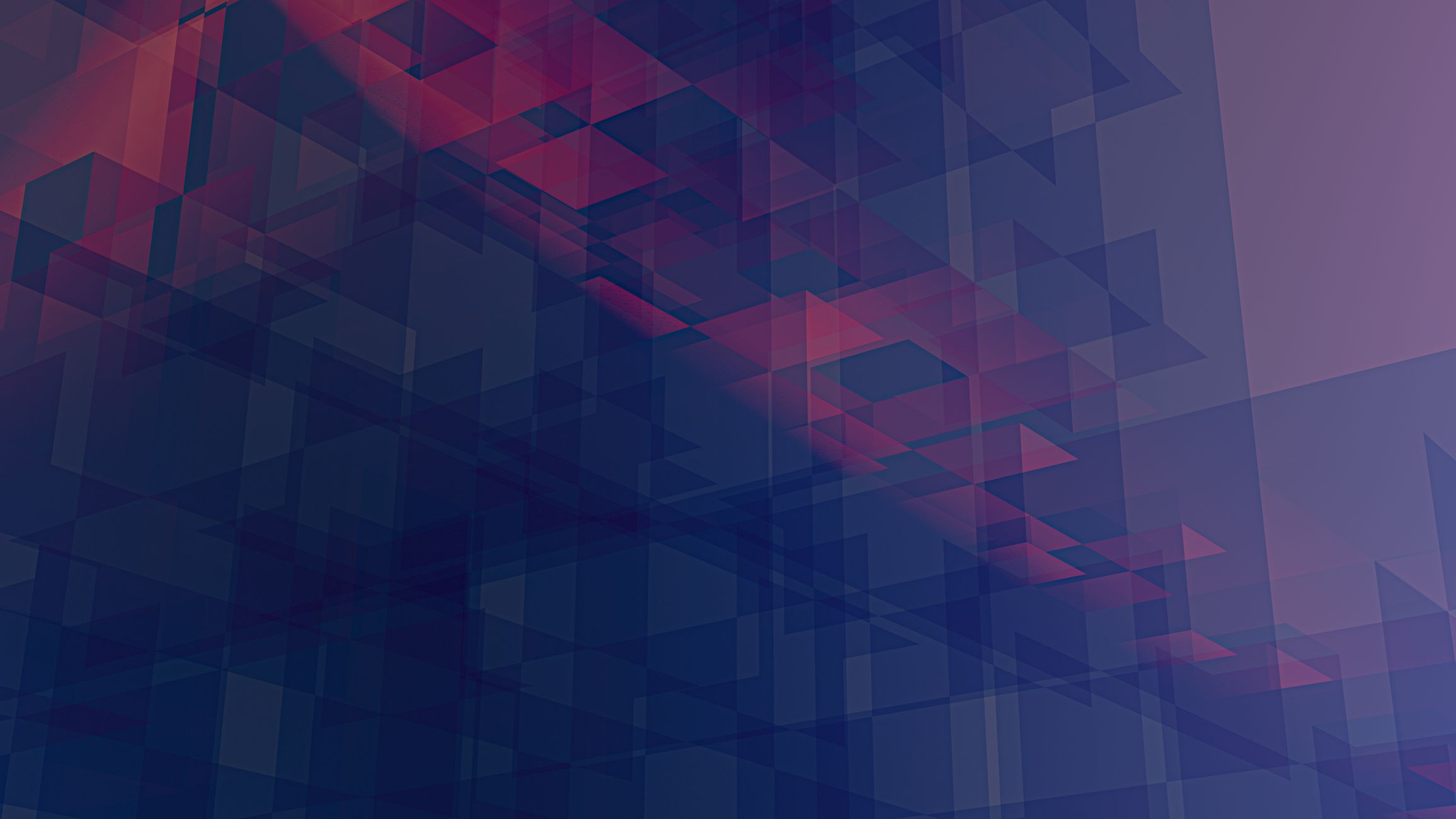 Abstract geometric art featuring overlapping 3D cubes in blue and pink hues.