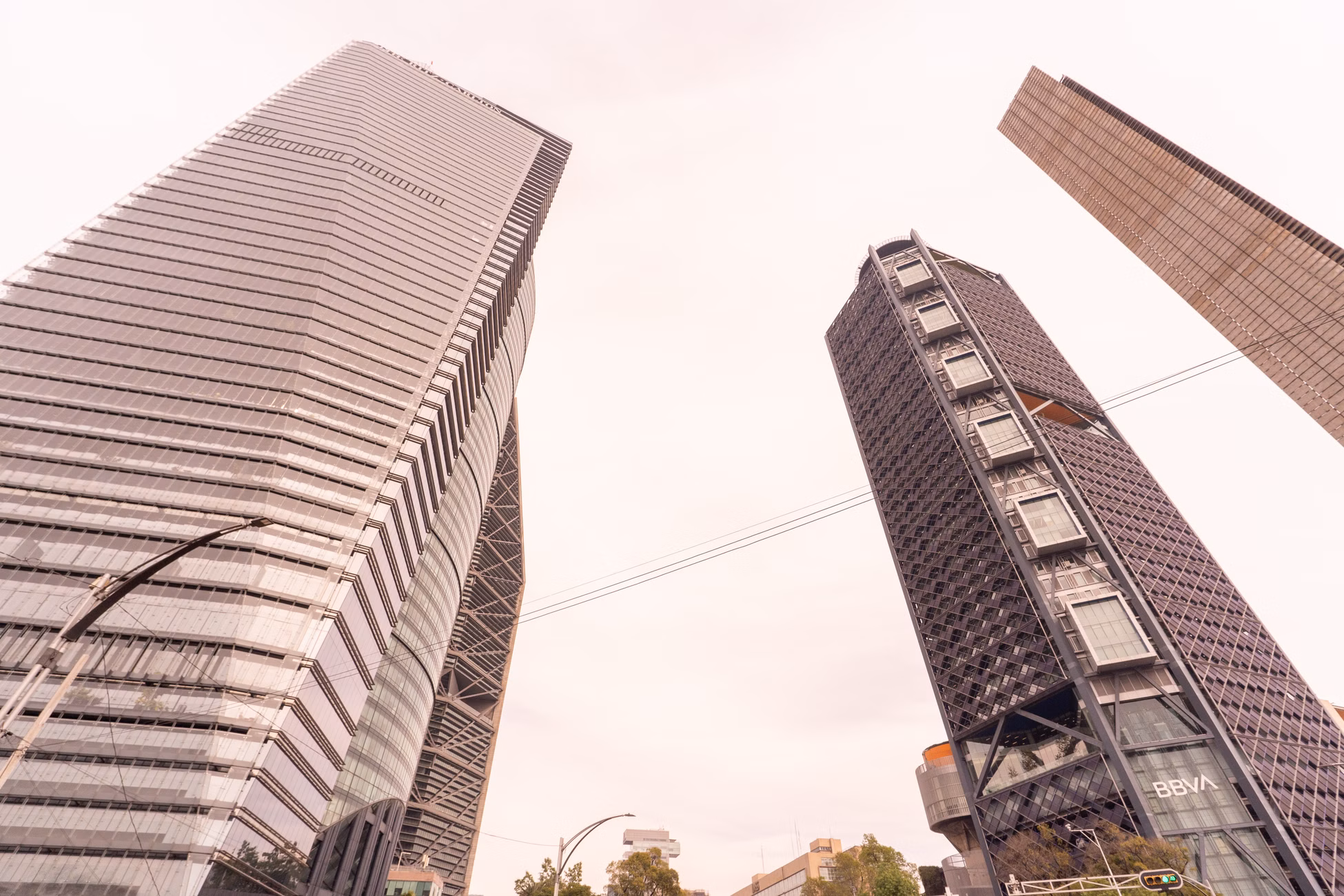 Stunning view of modern skyscrapers in Mexico City, showcasing contemporary architecture.