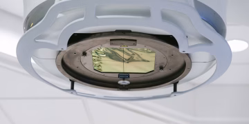 Close-up of sophisticated medical imaging equipment in a laboratory setting.