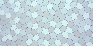 Overhead view of creative abstract backdrop with seamless pattern representing small pentagons with straight lines