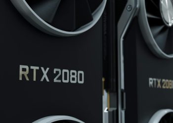 Close-up image of an RTX 2080 GPU, highlighting modern and sleek design.