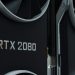 Close-up image of an RTX 2080 GPU, highlighting modern and sleek design.