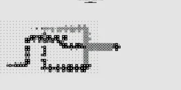 Abstract representation of a multimodal model with dots and lines on a white background.