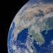 A breathtaking satellite view of Earth highlighting Asia with clear oceans.