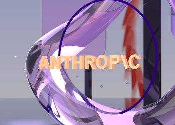 The word anthropic within a purple circle and abstract shapes.
