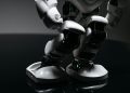 A detailed close-up of a high-tech robotic toy showcasing innovative design in a studio setting.