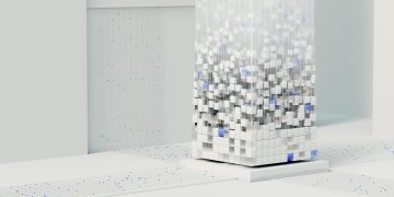 Abstract 3D render visualizing artificial intelligence and neural networks in digital form.
